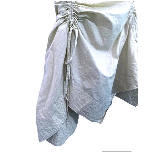 BIG SALE! Powder BLUE Dahlia Strapless Ruched Oxford Dress - Tanya Taylor - SM - Picture 6 of 9